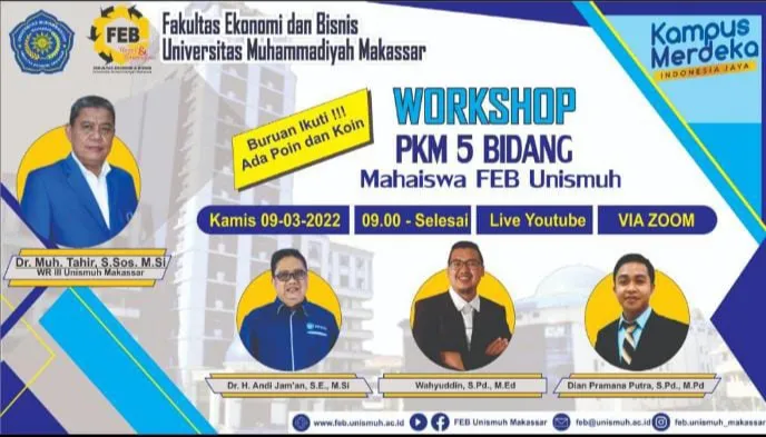 92 Peserta Ikuti Workshop Program Kreativitas Mahasiswa FEB Unismuh Makassar