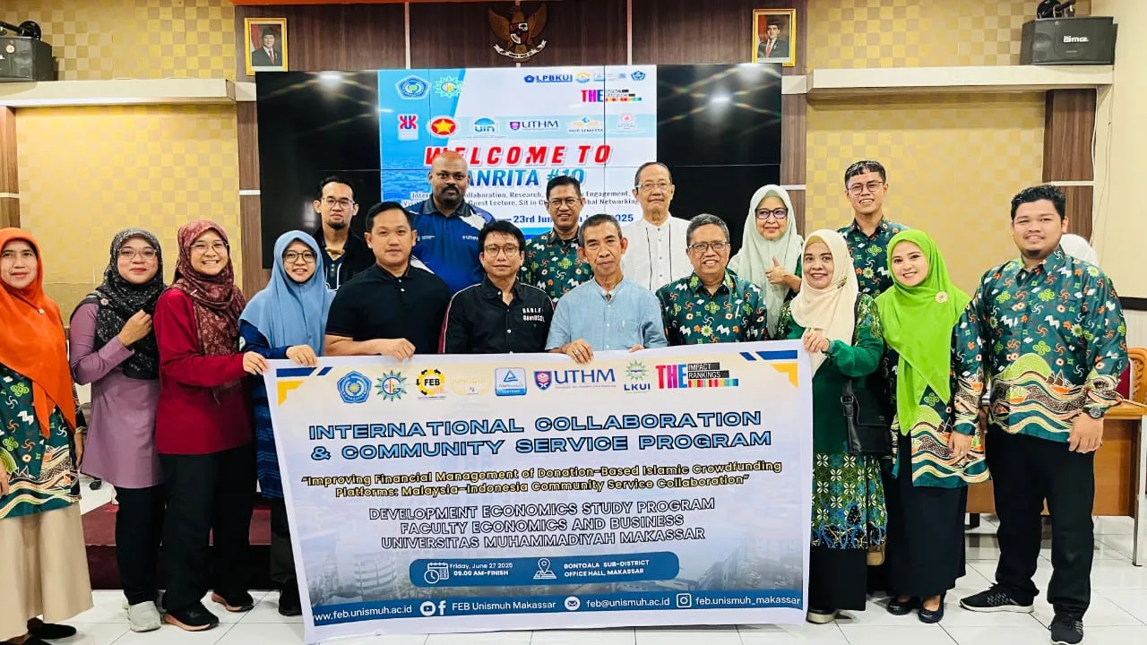 Prodi Ekonomi Pembangunan Unismuh dan UTHM Malaysia Kolaborasi Tingkatkan Pengelolaan Crowdfunding Syariah Berbasis Donasi